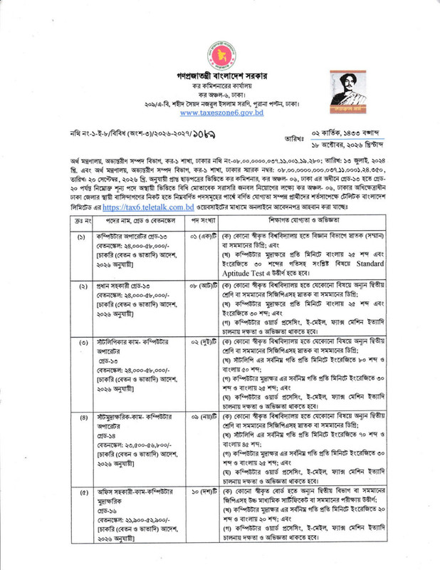 Taxes-Zone-6-Dhaka-Job-Circular-2026-PDF-1