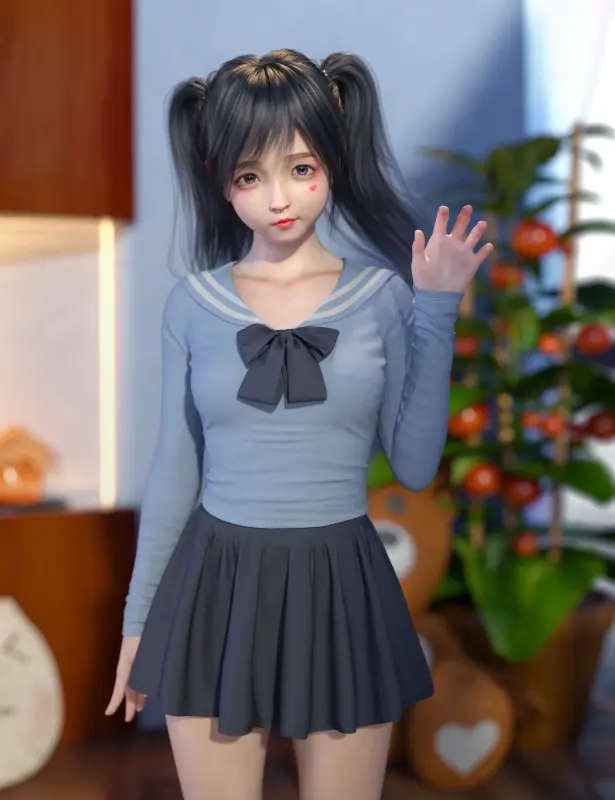 dForce SU School Style Set for Genesis 9, 8.1, and 8 Female