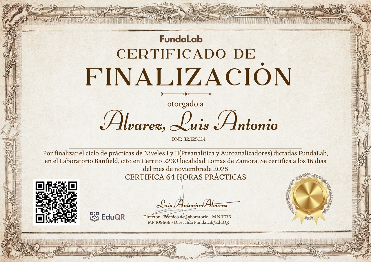 Certificado Prácticas de Nivel II