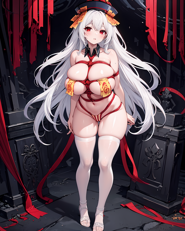 05033-2130045288-1girl,mature female,solo,huge breasts,sagging breasts,_jiangshi, no bra, cleavage, 