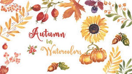 Autumn Florals & Foliage in Watercolors