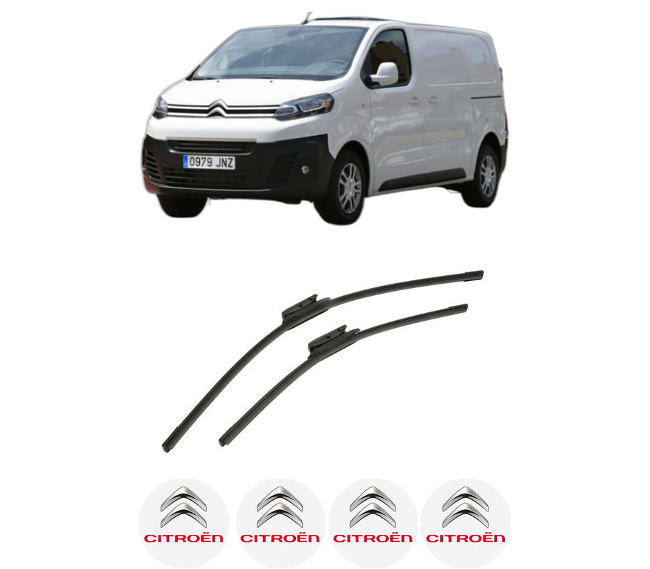 Set stergatoare auto CITROEN JUMPY III Van (V_) din 2016-2024, pentru parbriz auto, 2 bucati, Bosch Aerotwin, din cauciuc siliconat rezistent, 4 Stickere Auto CITROEN