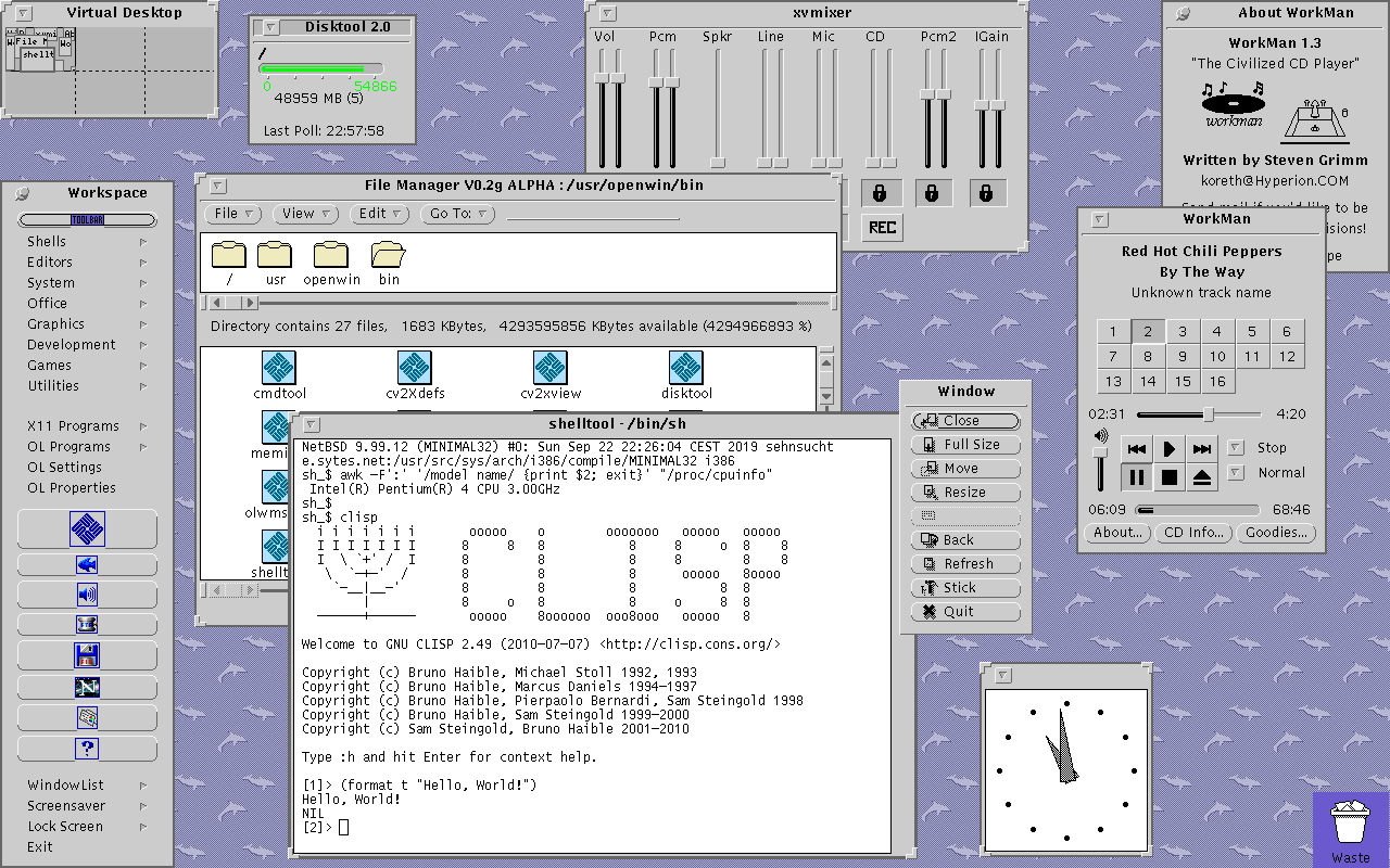 OPEN LOOK / Xview  on NetBSD/-i386 current