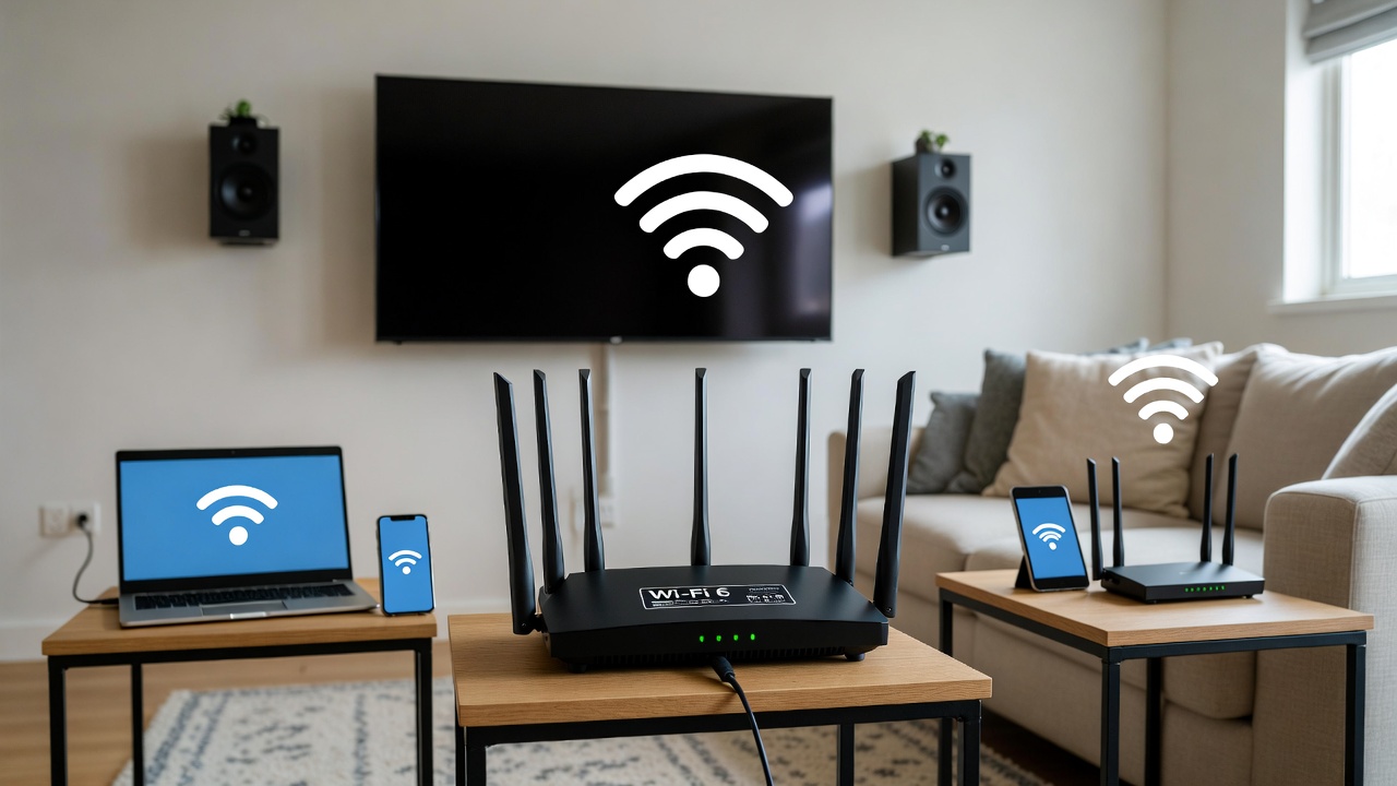 Wi-Fi 6 router technology comparison showing speed and device capacity