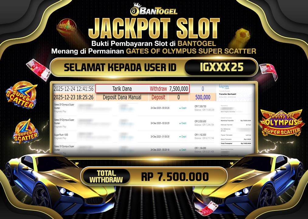 BUKTI JACKPOT LUNAS BANTOGEL