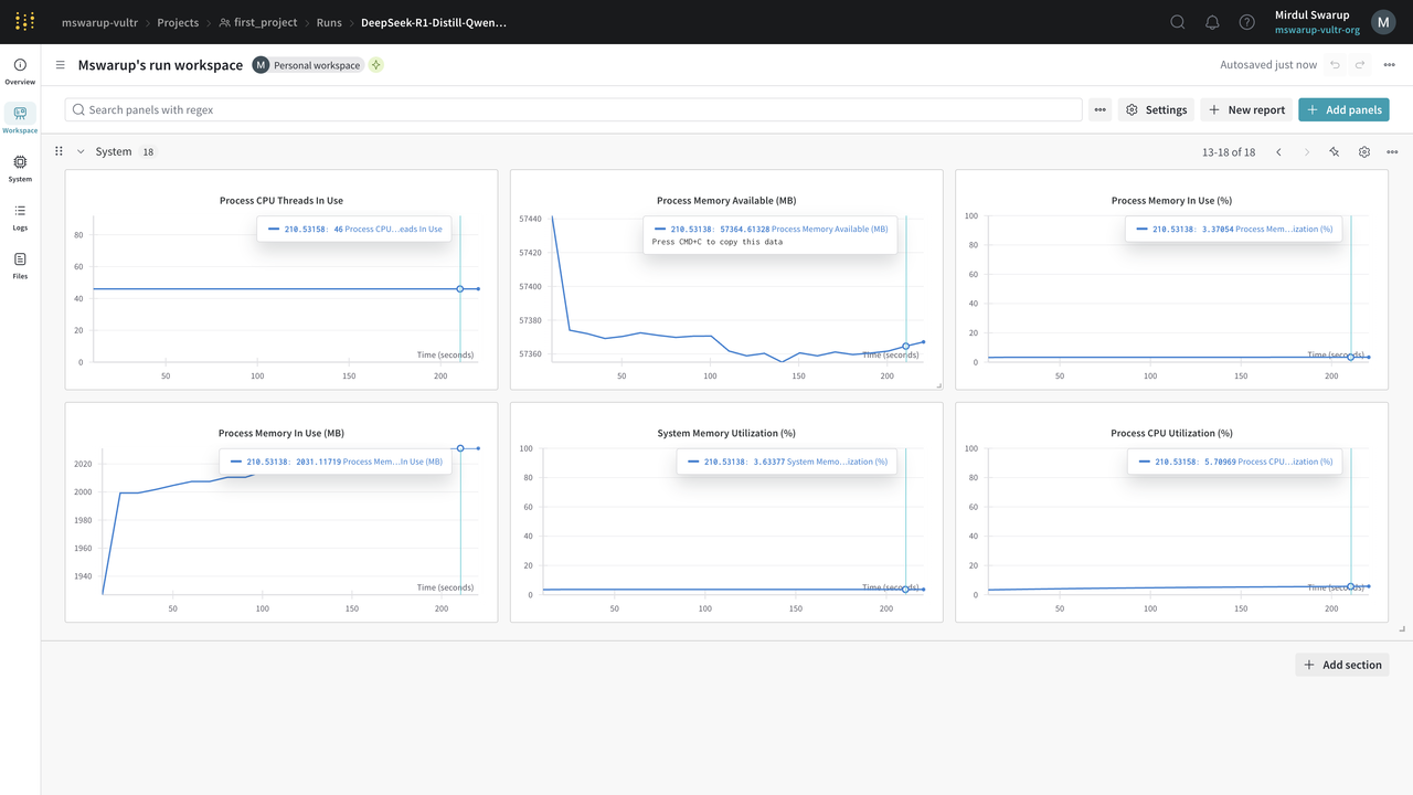 WandDB Dashboard