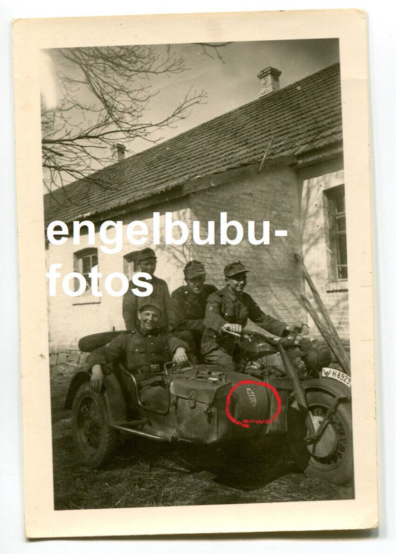 FOTO - MOTORRAD - Beiwagen mit Gebirgsjäger-Wappen - Gebirgsjäger - WH-8929