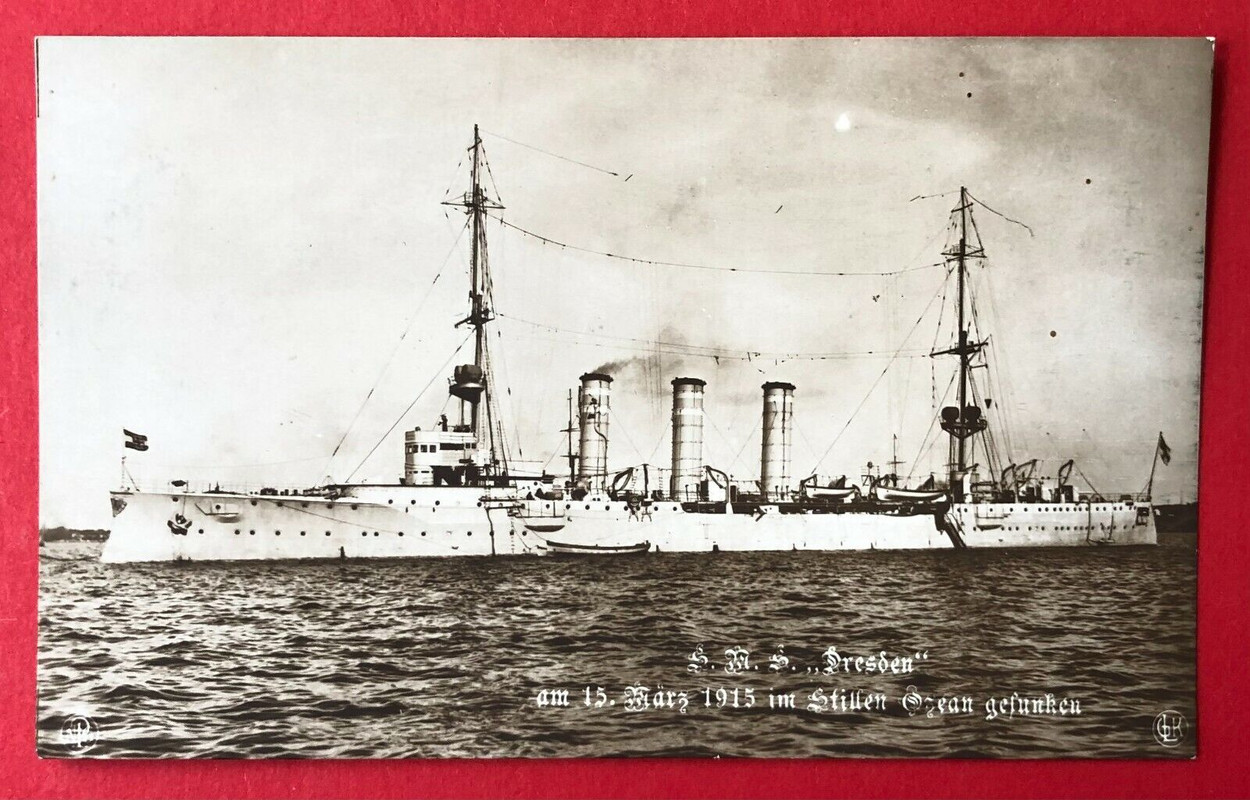 Foto AK Kriegsmarine 1915 S. M. S. Dresden ( 104088