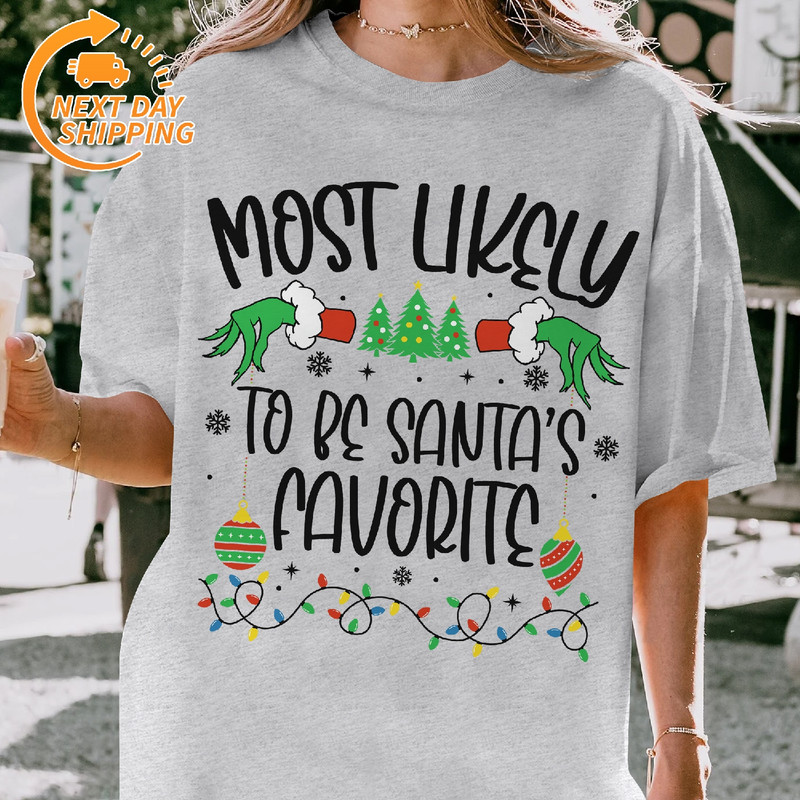 AMZ250106001 22 Ao White GM T Shirt Most Likely To Be Santa s Favorite MK18