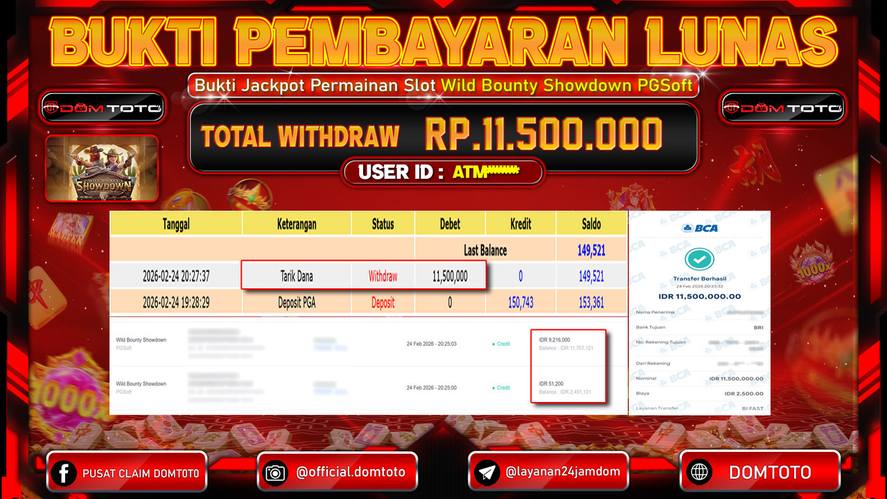 JACKPOT SLOT Wild Bounty Showdown PGSoft 24 FEBRUARI 2026
