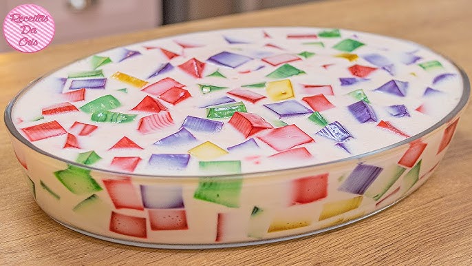 Gelatina mosaico sem lactose