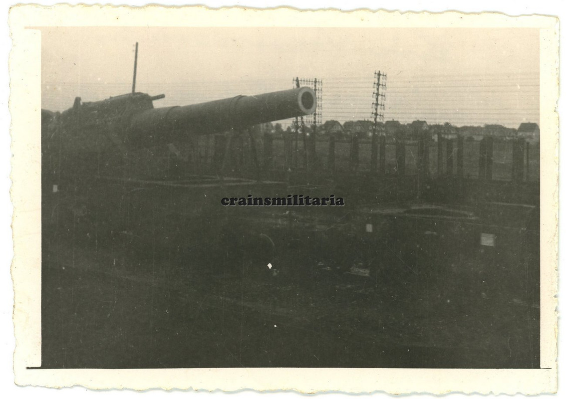 Orig. Foto franz. Beute 40 cm Eisenbahngeschütz Artillerie TOURS Frankreich 1940