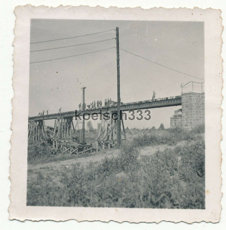 6 Fotos Slawjansk Russland Pioniere Brücke Dampflok Belastungsprobe Feldtelefon3