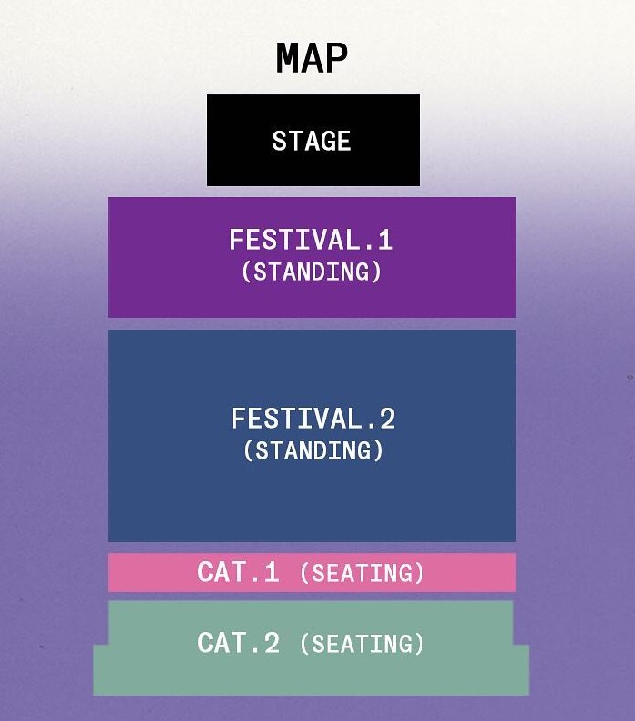 Seat plan penonton konser Rex Orange County di hari kedua yang akan diadakan pada 15 Oktober 2023.