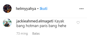 Respon @jackieahmed.elmageti (Instagram Helmy Yahya)