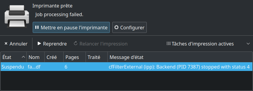 bug imprimante