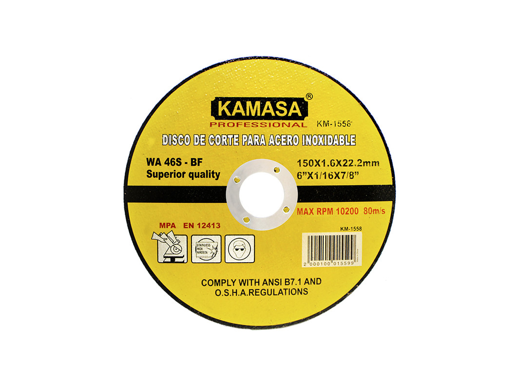 DISCO DE CORTE P.ACERO 150X1.6X22.2MM KAMASA