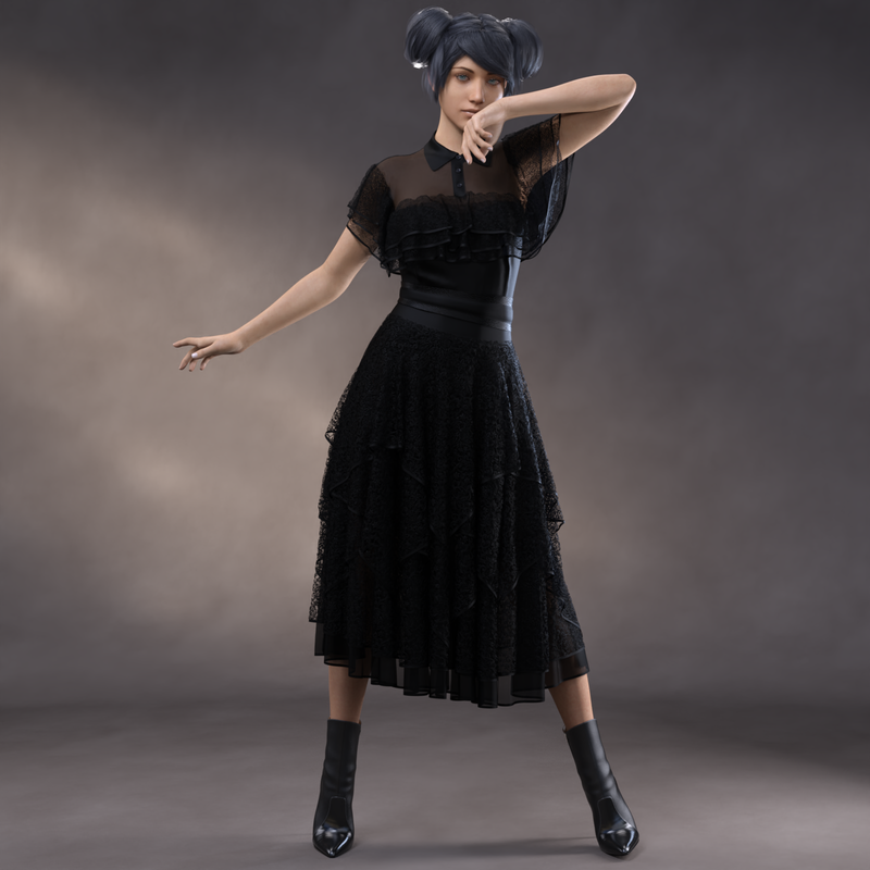 (FILLED) DForce Wednesday Party Dress For Genesis 8 Female - Free Daz ...