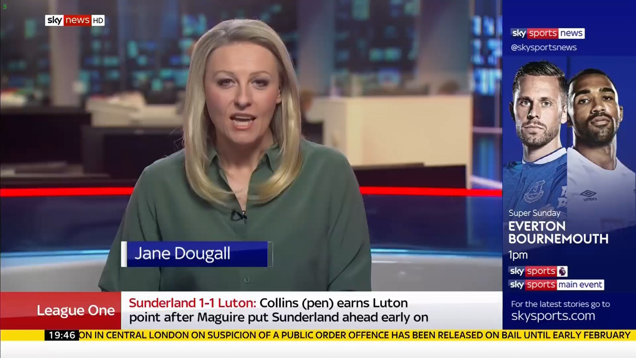 12 January - 19.30.00 - Sportsline. Sky News presents the news a