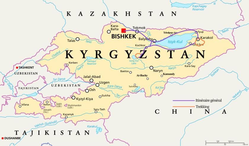 Кыргызстан на карте Кыргызстан на карте