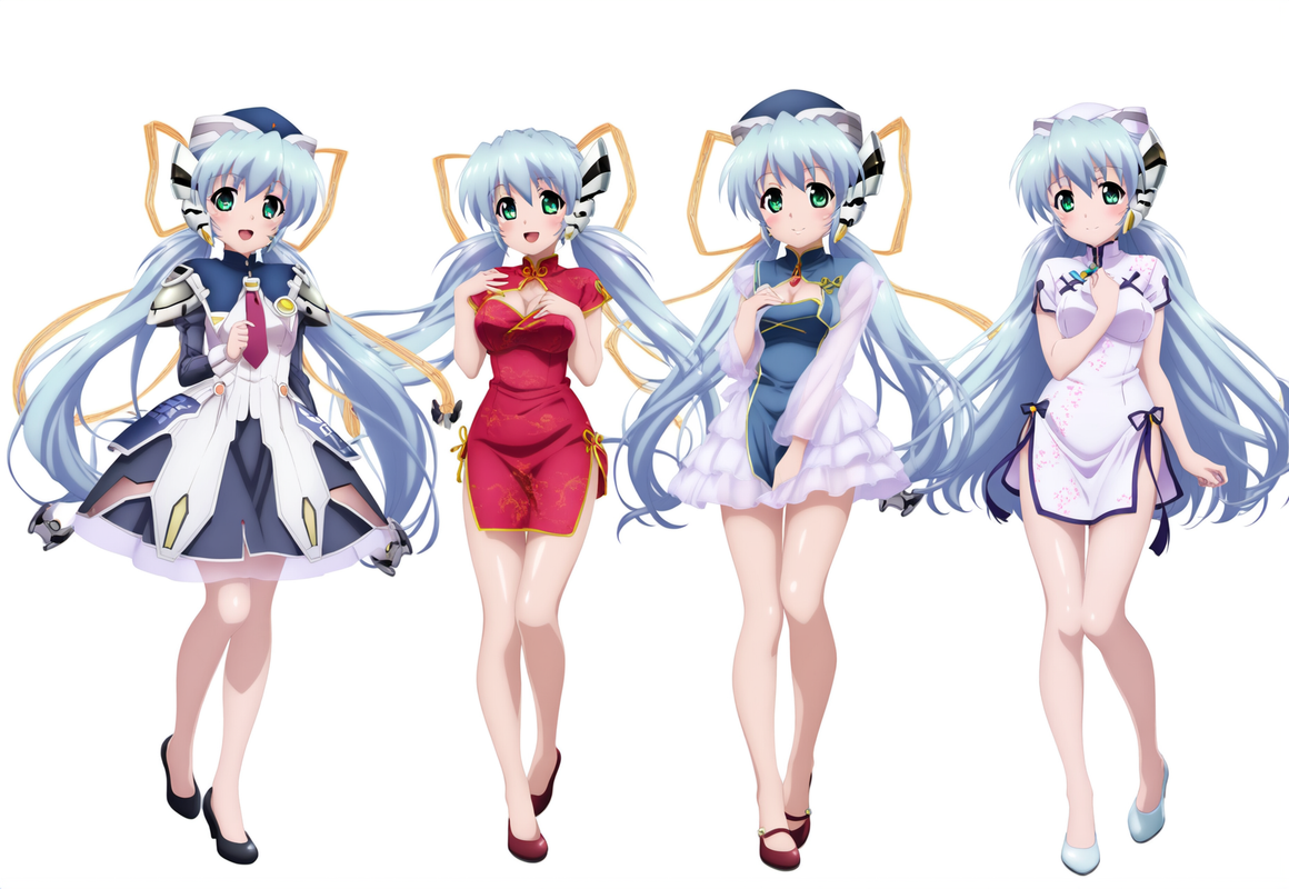 Hoshino Yumemi (planetarian), Character Reference Sheet, {{multiple girl, variou s-3963711789