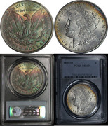 1885-O-PCGS-MS-63-RAINBOW-BAG-TONED