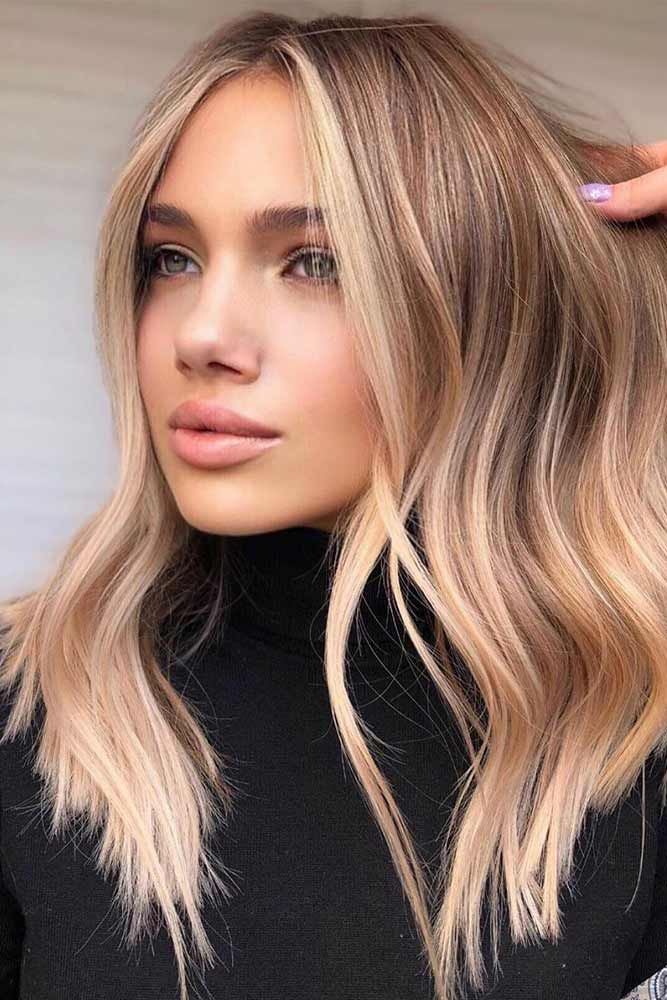 Light Caramel Blonde Hair Color with red roots