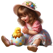 EasterGirl&Chick1AImadeByLoriM3-24