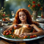 Garden wedding wom served Redhair 1 18