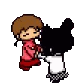 Yume Nikki hugging and spinning GIF