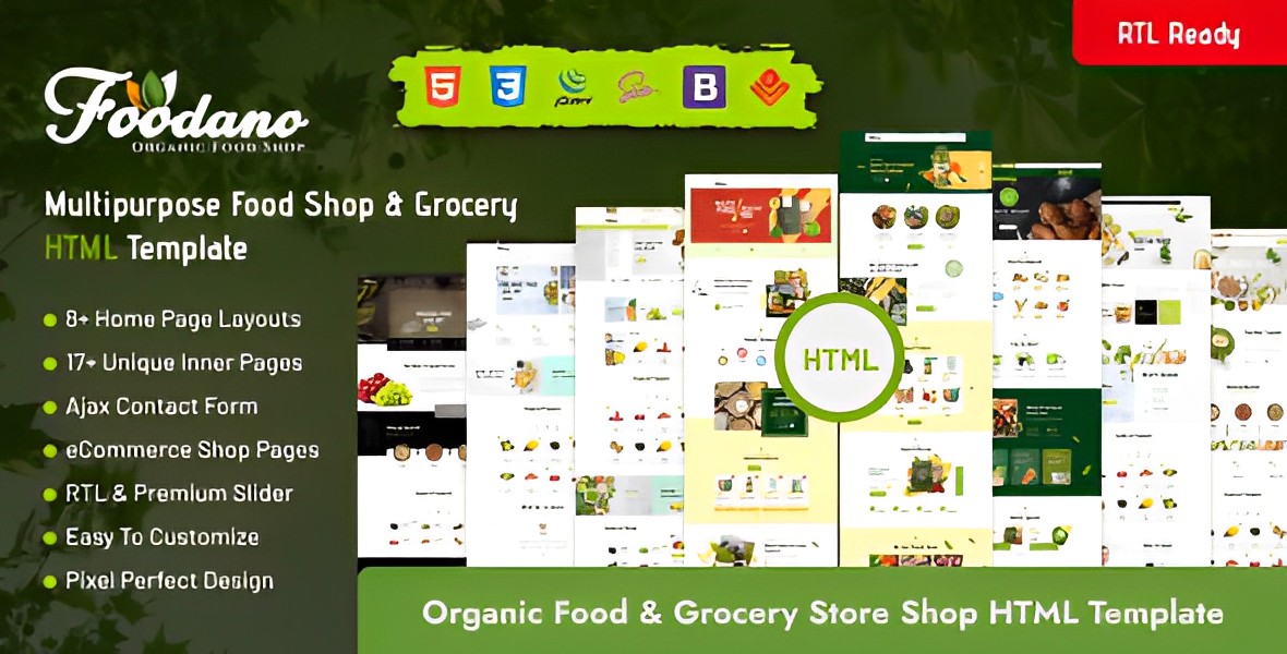 Foodano – Organic Food Shop & Grocery Marketplace HTML Template