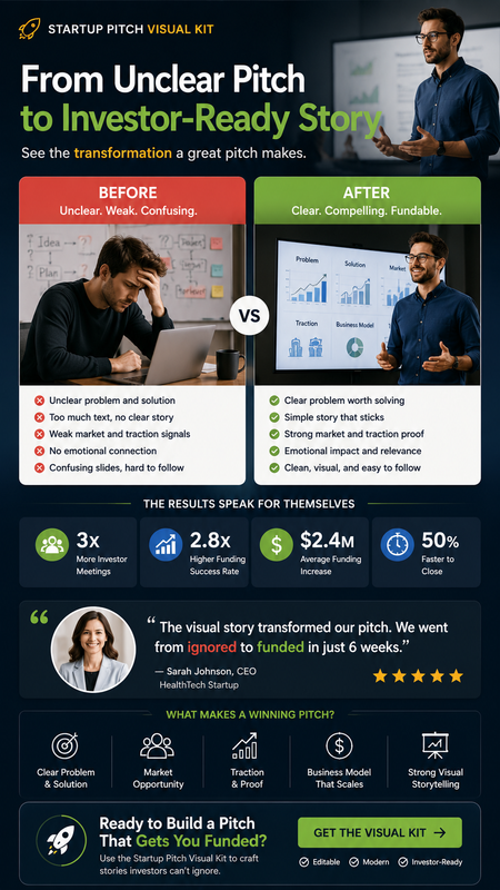 Startup Pitch Visual Kit Before After Story Generator