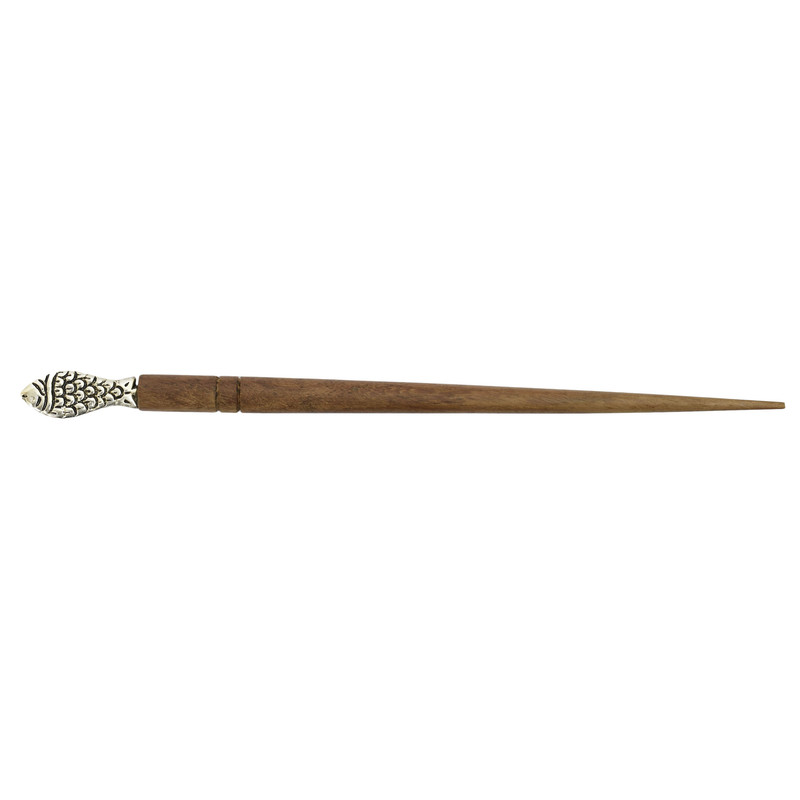 Women Juda Hair Pin Wood & Metal Handmade Beautiful Design Traditional Stick Pin - Picture 23 of 40