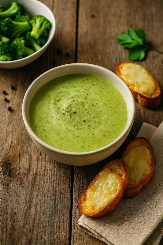 Hintergrundbild Brokkolicremesuppe aus der Heißluftfritteuse