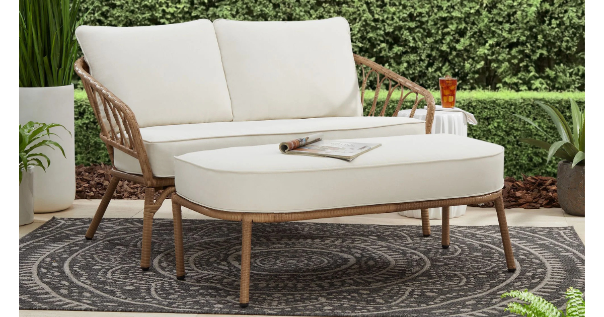 Transform Your Patio: All-Weather Wicker Loveseat & Ottoman Set for 7 at Walmart! Transform Your Patio: All-Weather Wicker Loveseat & Ottoman Set for 7 at Walmart!