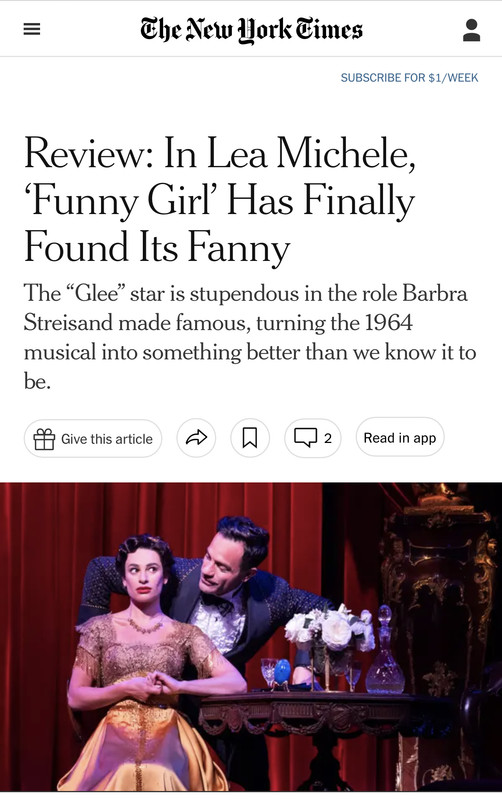Lea Michele as Fanny - Funny Girl