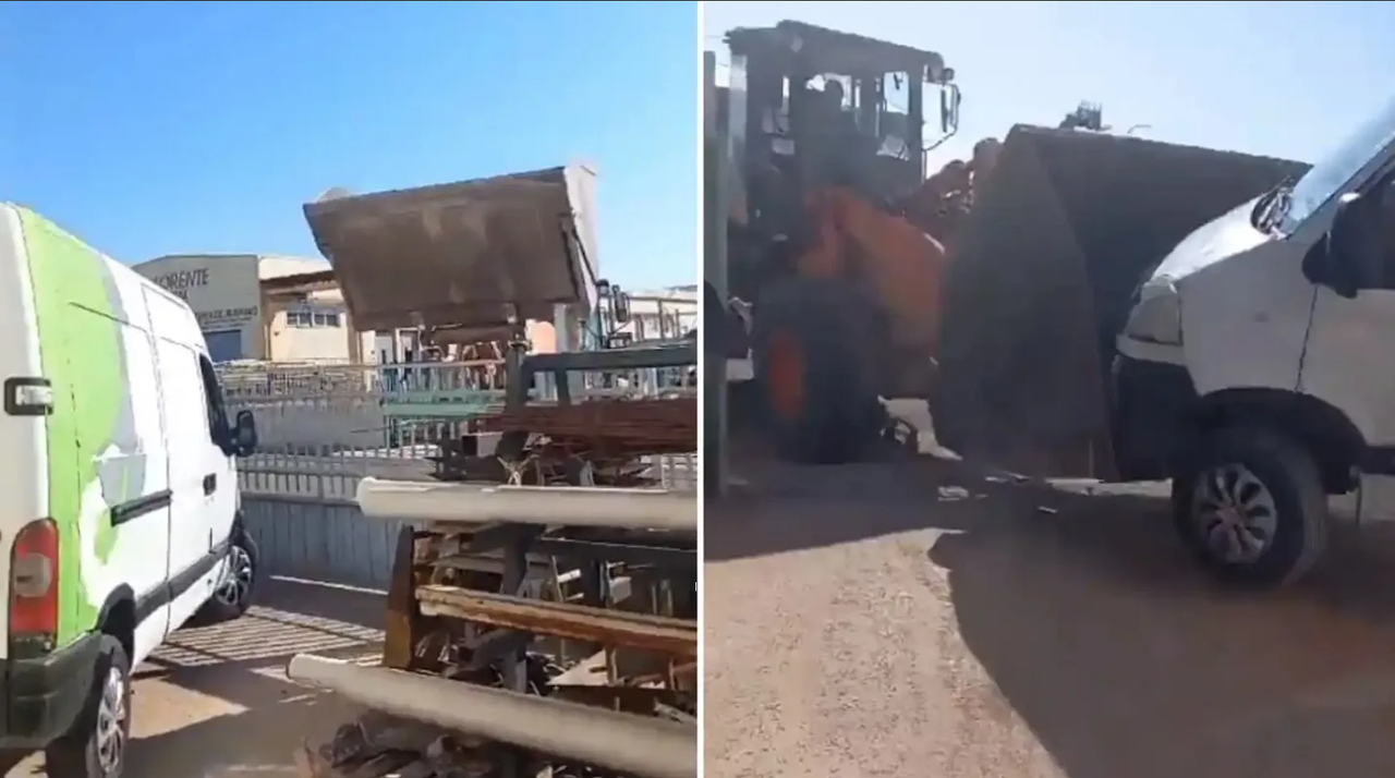 Ladrones son sorprendidos robando y terminan con la furgoneta volcada: video