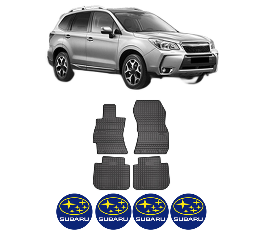 Set covorase presuri SUBARU FORESTER (SJ_) din 2012-2013, auto, din cauciuc thermoplastic, 4 Stickere auto cu SUBARU