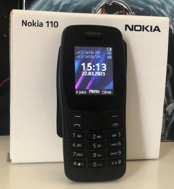 Celular Nokia 110 Preto com Rádio FM e Leitor Integrado, Câmera VGA e 4 Jogos – NK006