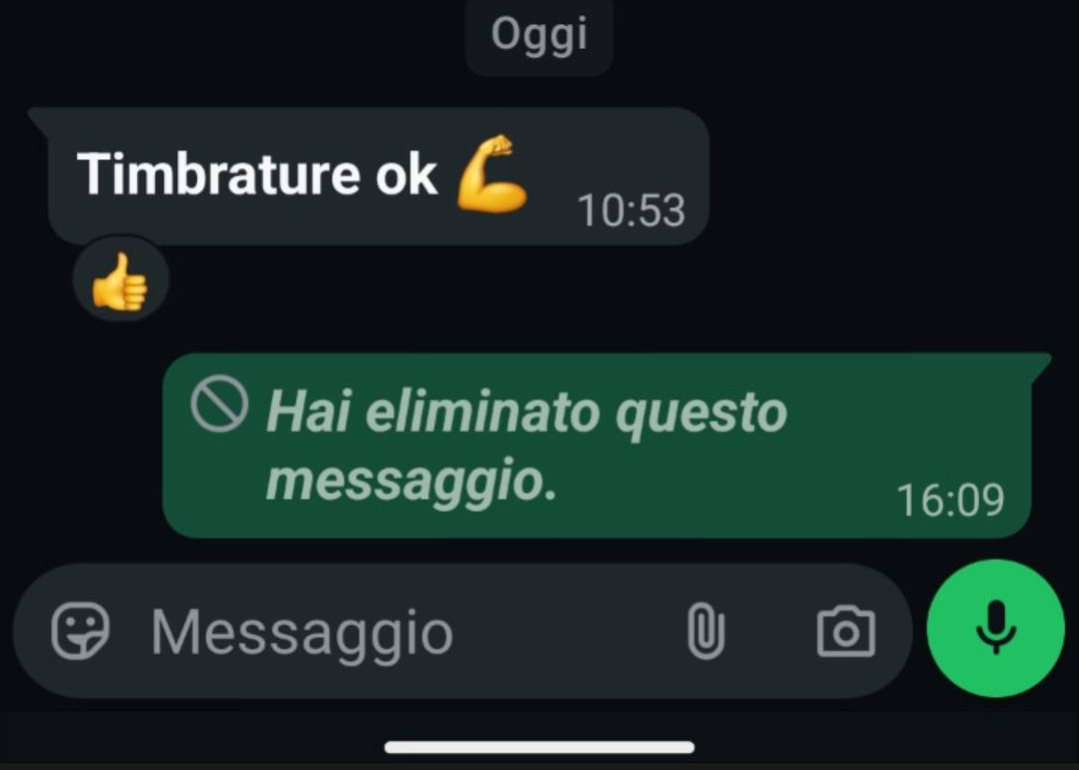 Hai eliminato questo messaggio