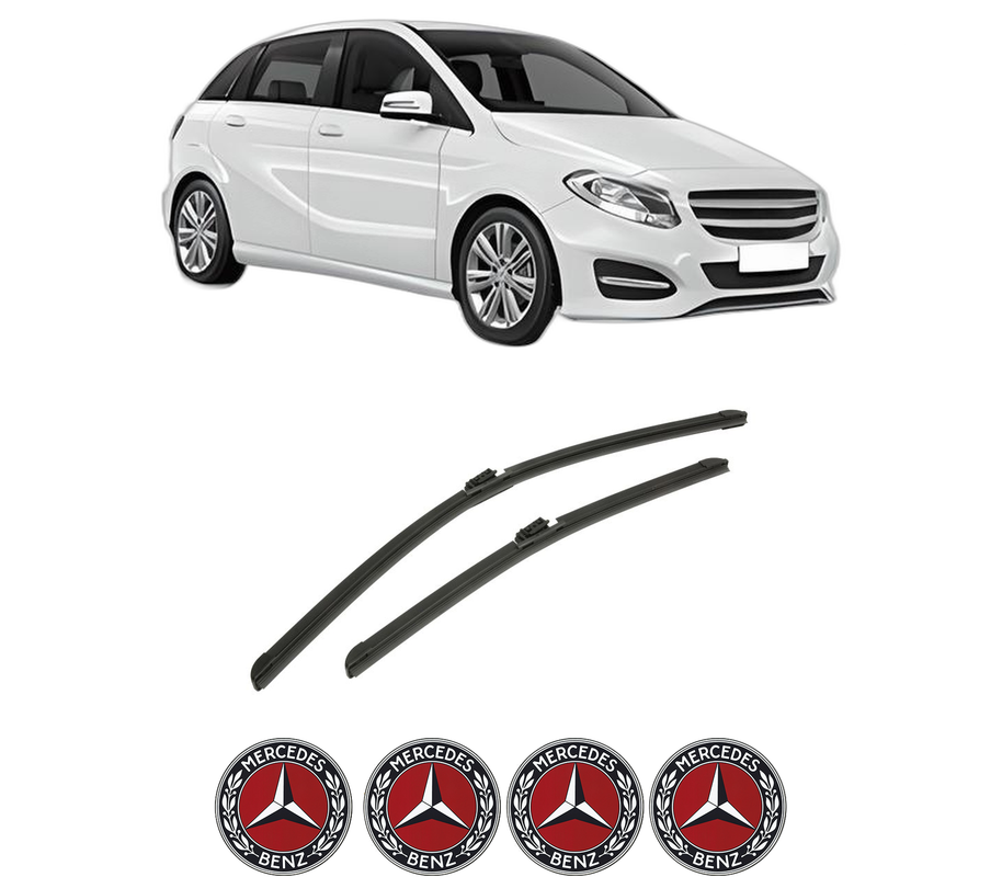 Set stergatoare auto MERCEDES-BENZ B-CLASS Sports Tourer (W246, W242) din 2011-2018, pentru parbriz auto, 2 bucati, Bosch Aerotwin, din cauciuc siliconat rezistent, 4 Stickere Auto MERCEDES-BENZ