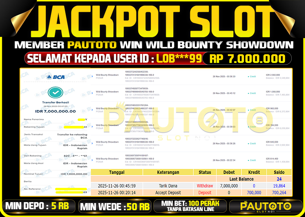 BUKTI JACKPOT LUNAS PAUTOTO