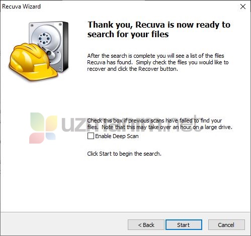 recuva enable deep scan