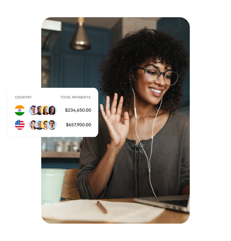 Man posing inside warm toned office and Nasen Works pipeline by demographic bar chart UI new