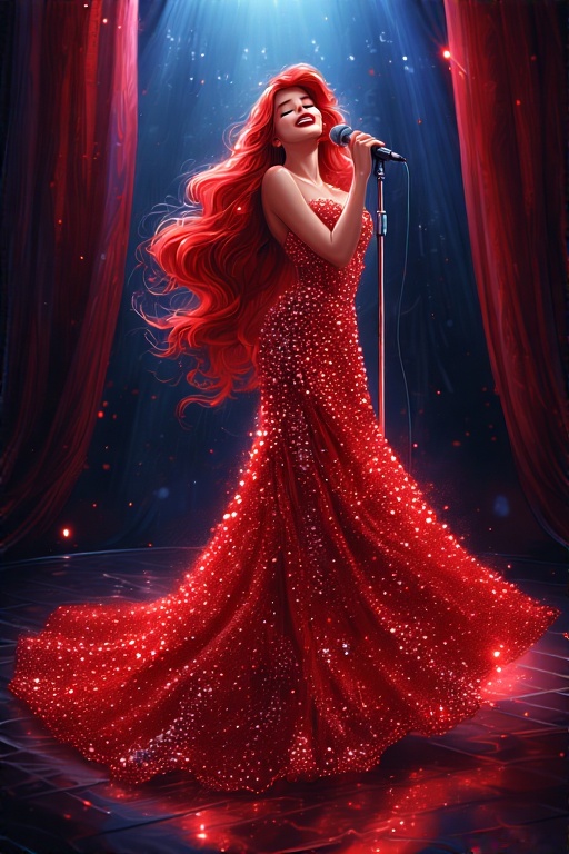 Disney-style-Ariel-singing-on-7