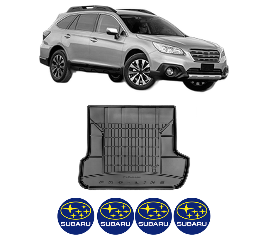 Tavita Portbagaj SUBARU OUTBACK (BS) din 2014-2015, Protectie Portbagaj Auto, 4x Stickere auto cu SUBARU