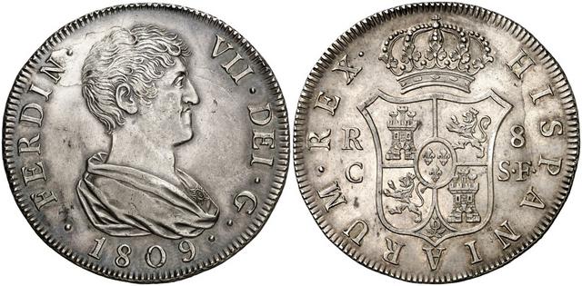 8 Reales 1809. Fernando VII. Cataluña (Reus). SF 1631808l