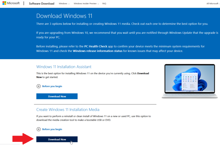 Windows ISO Download Page