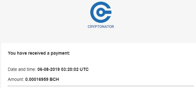 6th payment from BitcoinCash ( 0.00016959 BCH ) Freebitcoincashpayment