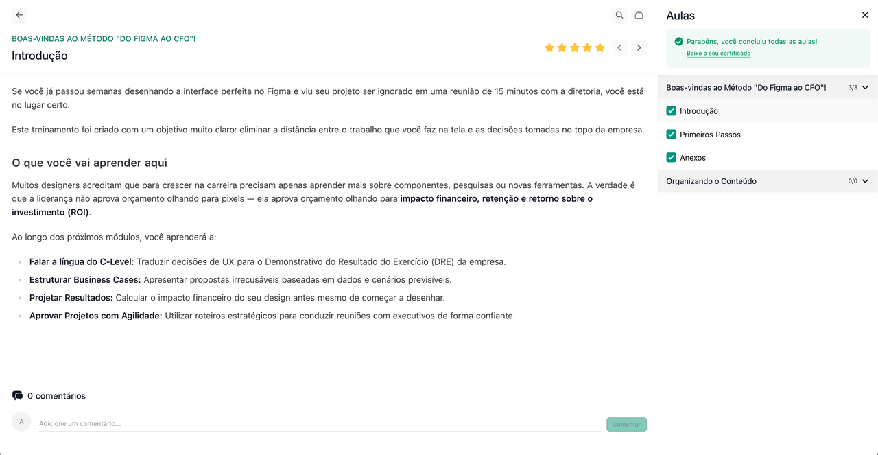 Tela inicial da comunidade